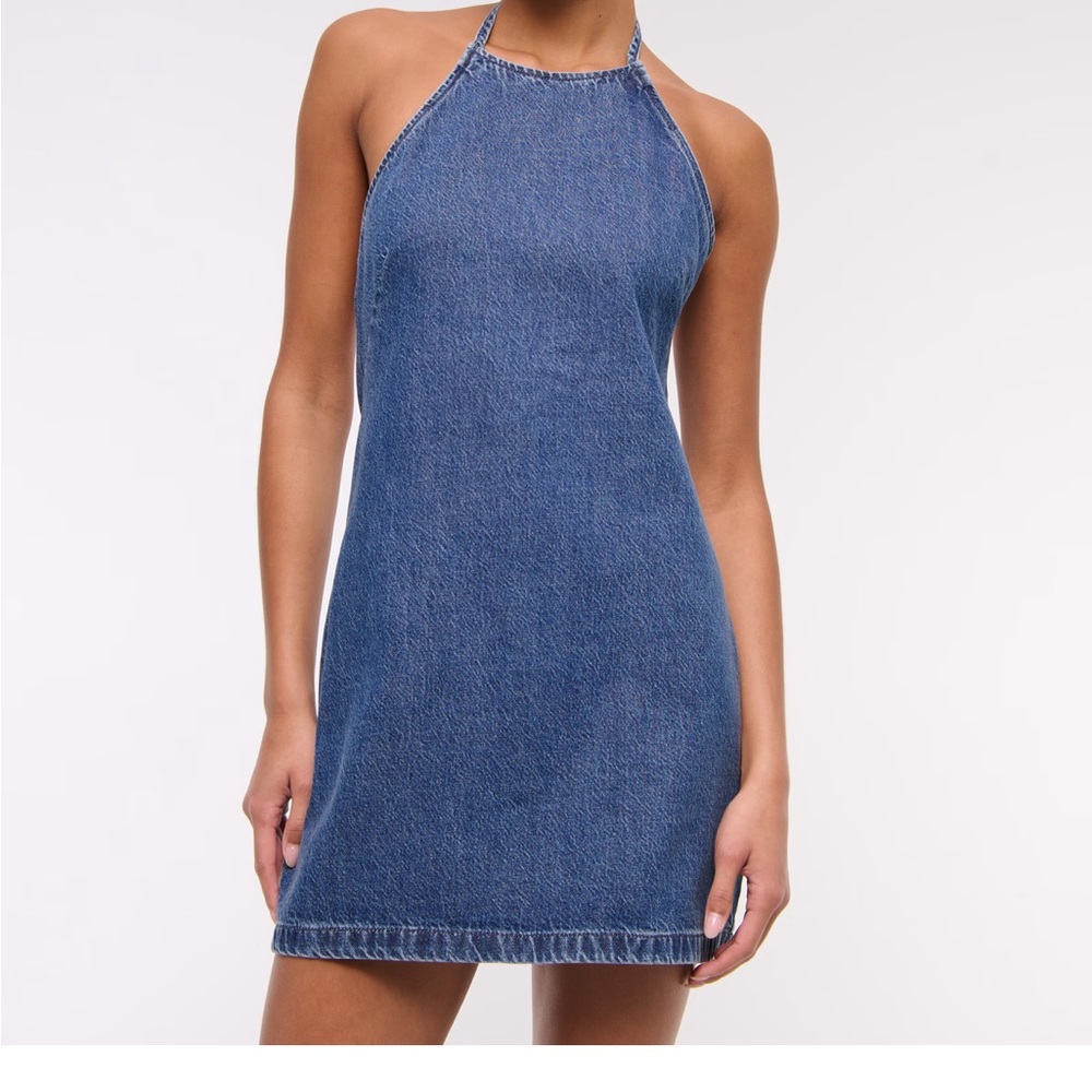 ABERCROMBIE & FITCH Denim Halter Mini Dress NWT!